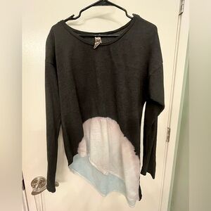 Go Couture Charcoal Gray Top